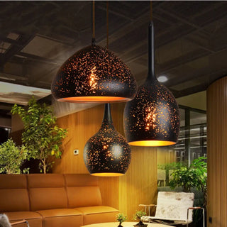 Artistic black pendant lamp, gold accents modern ceiling hanging light