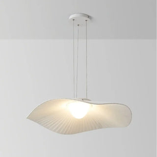 Metal frame white fabric pendant lamp, modern soft hanging ceiling light