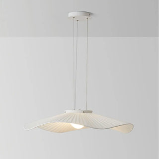 Modern metal pendant lamp, white fabric shade, soft hanging ceiling light