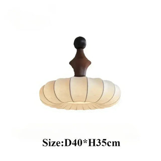 DUPLIED Elegant White Fabric and Wood Ceiling Light – view 7