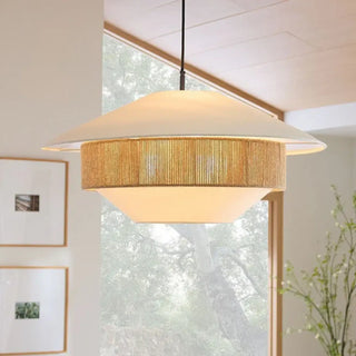MYARITIA White Jute Natural Ambiance Elegant Ceiling Light – view 3