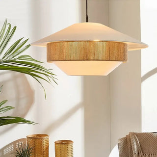 MYARITIA White Jute Natural Ambiance Elegant Ceiling Light – view 2