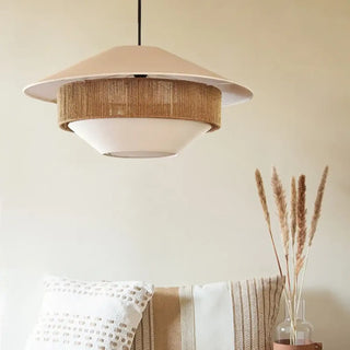 MYARITIA White Jute Natural Ambiance Elegant Ceiling Light – view 4