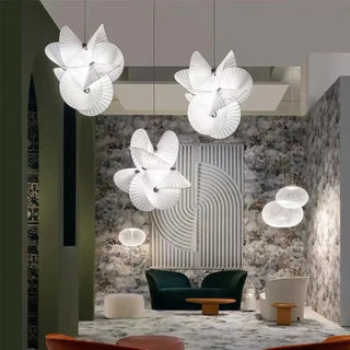 BIMMEKI White Fabric Fan Shape Elegant Ceiling Light – view 5