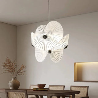 BIMMEKI White Fabric Fan Shape Elegant Ceiling Light – view 1