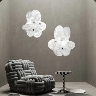BIMMEKI White Fabric Fan Shape Elegant Ceiling Light – view 3
