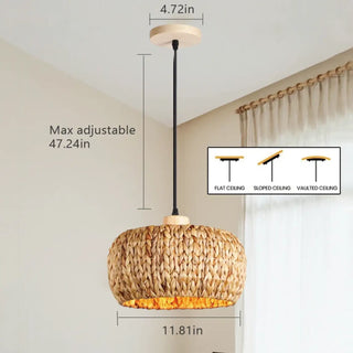 DEBASE Bohemian Vegetable Fibre Design Ceiling Light – view 6