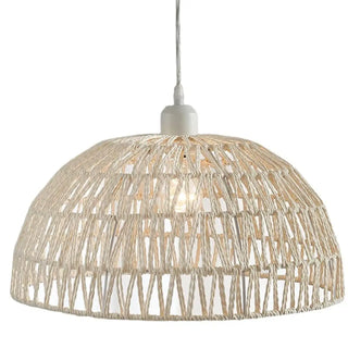 Rustic brown woven pendant light, bohemian cozy hanging ceiling lamp