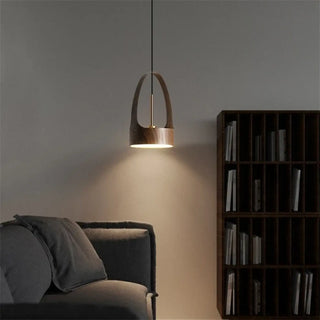 BIGAS Modern Wood with Cylindrical Elegant Shade Ceiling Light – view 4