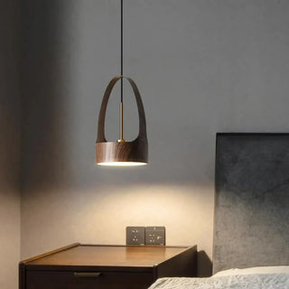 BIGAS Modern Wood with Cylindrical Elegant Shade Ceiling Light – view 3