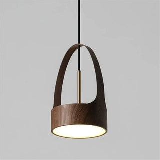 BIGAS Modern Wood with Cylindrical Elegant Shade Ceiling Light – view 6