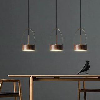 BIGAS Modern Wood with Cylindrical Elegant Shade Ceiling Light – view 2