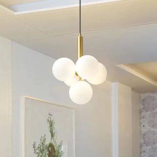 DINAHOP Modern Opaline Glass Balls Ceiling Light – view 3