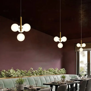 DINAHOP Modern Opaline Glass Balls Ceiling Light – view 5