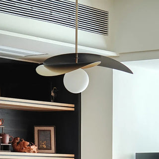 CORDIG Contemporary Black and Golden with White Globe Ceiling Light – view 1