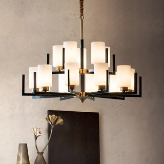 LOPALIN Contemporary Opaline Glass Cylinder Ceiling Light – view 4