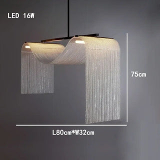 Modern designer pendant light, contemporary metal curtains ceiling hanging lamp