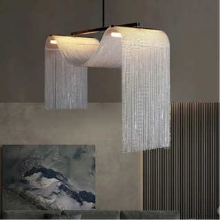 Modern metal curtains pendant lamp, contemporary designer ceiling hanging light