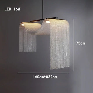 Contemporary metal curtains hanging pendant, modern designer ceiling fixture