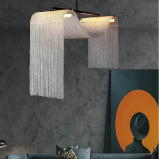Designer metal curtains pendant light, contemporary modern ceiling fixture