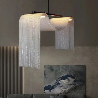 Contemporary pendant light, modern designer metal curtains ceiling fixture