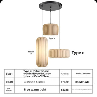 MOMIRE Contemporary Pleated Fabric Ceiling Light – view 4