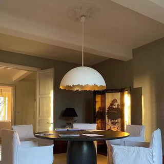 CRAK Gilded Crackle Edge and Matte Dome Ceiling Light – view 4