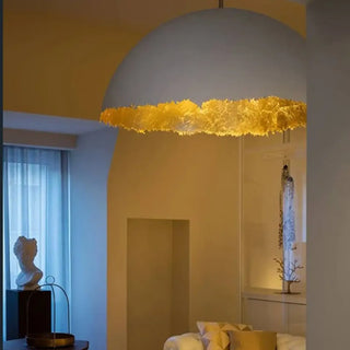 CRAK Gilded Crackle Edge and Matte Dome Ceiling Light – view 2