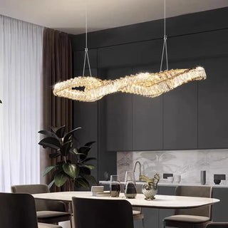 Designer gold crystal pendant lamp, modern living room ceiling hanging light