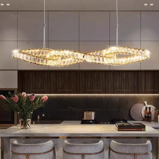 Modern gold crystal pendant light, designer living room ceiling hanging fixture