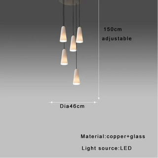 DYGRUTY Copper and White Glass Conical Ceiling Light – view 9