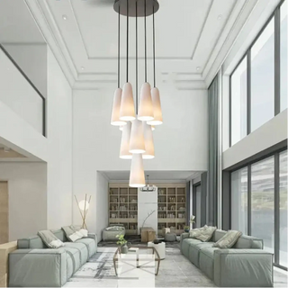DYGRUTY Copper and White Glass Conical Ceiling Light – view 1