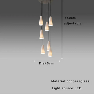 DYGRUTY Copper and White Glass Conical Ceiling Light – view 8