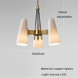 DYGRUTY Copper and White Glass Conical Ceiling Light – view 5