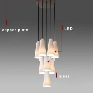 DYGRUTY Copper and White Glass Conical Ceiling Light – view 6