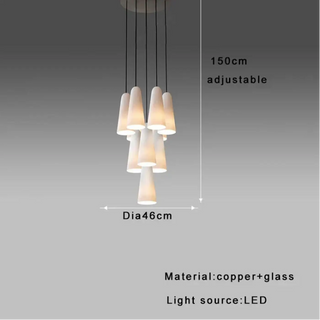 DYGRUTY Copper and White Glass Conical Ceiling Light – view 7