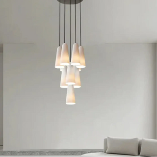 DYGRUTY Copper and White Glass Conical Ceiling Light – view 4