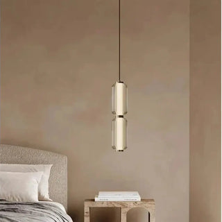 POLA Cylindrical Ribbed Glass Gilded Ceiling Light – view 5