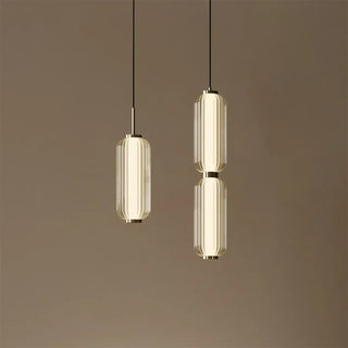 POLA Cylindrical Ribbed Glass Gilded Ceiling Light – view 6