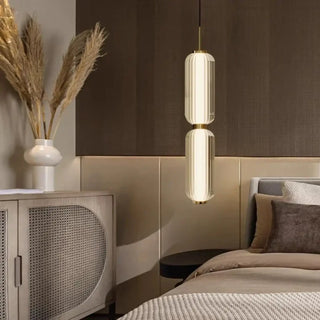 POLA Cylindrical Ribbed Glass Gilded Ceiling Light – view 2