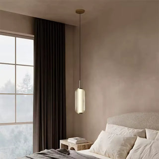 POLA Cylindrical Ribbed Glass Gilded Ceiling Light – view 1