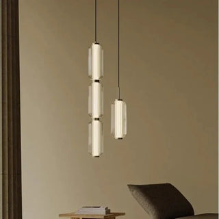 POLA Cylindrical Ribbed Glass Gilded Ceiling Light – view 3