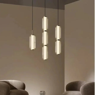 POLA Cylindrical Ribbed Glass Gilded Ceiling Light – view 4