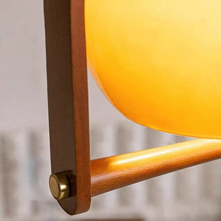PHERES Half Sphere Yellow Amber Black Metal Pendant – view 3