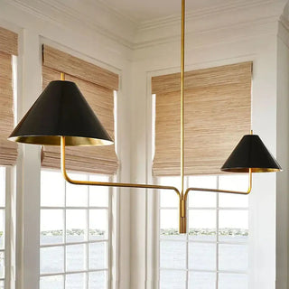 DAJOLITE Golden Two-Arm Ceiling Light with Beige Shades – view 3