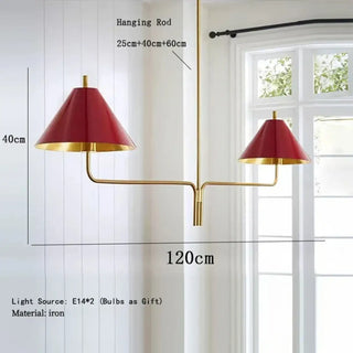 DAJOLITE Golden Two-Arm Ceiling Light with Beige Shades – view 7