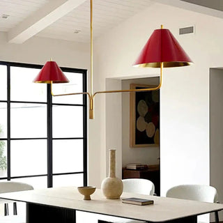DAJOLITE Golden Two-Arm Ceiling Light with Beige Shades – view 2