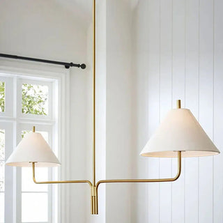 DAJOLITE Golden Two-Arm Ceiling Light with Beige Shades – view 4