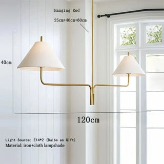 DAJOLITE Golden Two-Arm Ceiling Light with Beige Shades – view 6