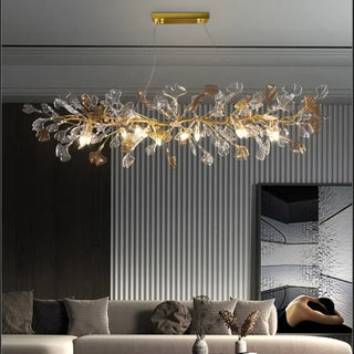 MINIUM Gilded Sculpted Glass Vegetal Ceiling Light – view 1